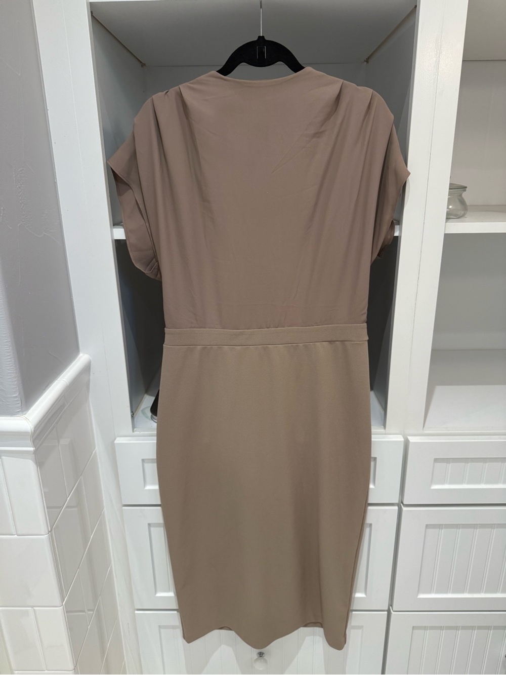 Express Taupe Midi Sheath Dress